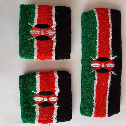 HEAD BAND AND WRIST BAND KENYAN FLAG